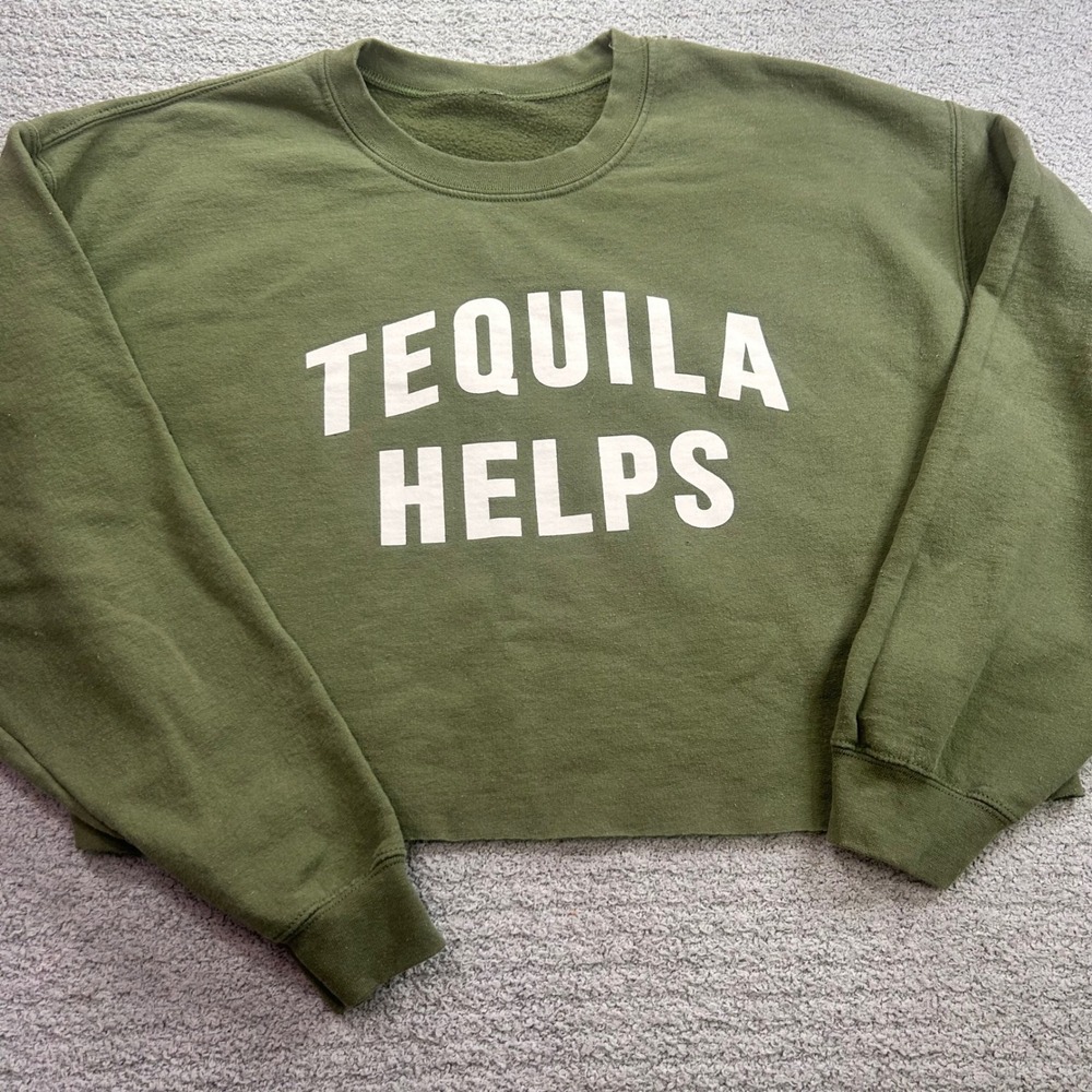 Travis Austin x Shannon Ford Tequila Helps Sweatshirt Olive Green L Streetwear
